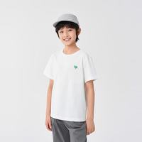 巴拉巴拉 童装儿童短袖女童男童t恤夏季中大童甜美木耳边条纹上衣亲子装潮 本白10101-202225117210 120