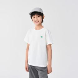 巴拉巴拉 童装儿童短袖女童男童t恤夏季中大童甜美木耳边条纹上衣亲子装潮 本白10101-202225117210 120