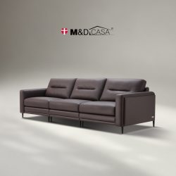 喜临门 M&DCASA真皮沙客厅意式中古风直排豆腐块半青皮沙发TONO KA01