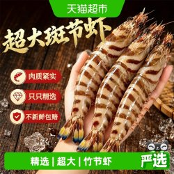 首鲜道 九节虾超大斑节虾特大竹节虾海鲜虾基围虾大虾鲜活速冻海虾黑虎虾