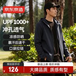 京东京造 冰丝防晒衣男女防紫外线夏季新款轻薄透气薄外套运动夹克 藏蓝 S