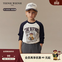 Teenie Weenie Kids小熊童装秋季男女童撞色插肩长袖T恤 白色 160cm