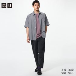 优衣库 箱型衬衫/短袖优衣库男装女装合作款/衬衣482497
