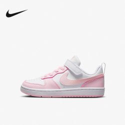 NIKE 酷菠萝男女童鞋COURT粉色运动鞋低帮休闲板鞋DV5457-105