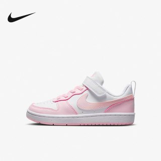 NIKE 酷菠萝男女童鞋COURT粉色运动鞋低帮休闲板鞋DV5457-105