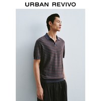 UR UR 男装 时尚撞色菱格细节短袖针织衫 UMF960012