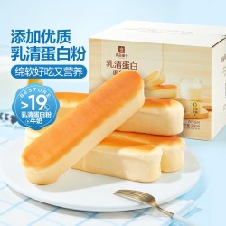 良品铺子 面包零食黄油曲奇早餐蛋糕餐包休闲办公室点心 乳清蛋白面包棒500g