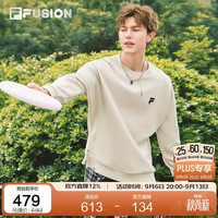 FILA 潮牌卫衣男女套头宽松双侧拉链长袖T恤衫细腻亲肤