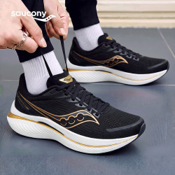 saucony 男鞋运动鞋ENDORPHIN啡速3专业 黑金  42.5