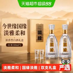 今世缘 国缘淡雅礼盒42度500ml*2瓶浓香型白酒中秋送礼宴请