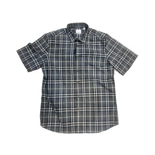 BURBERRY 自营Burberry/博柏利 男士棉混纺格纹休闲单排扣短袖衬衫