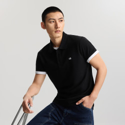 Lee 经典翻领小Logo徽标复古撞色男士POLO衫