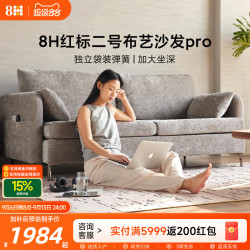 8H 新款布艺沙发客厅直排现代简约独立袋弹簧三人位可拆洗沙发