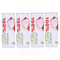 轻果姿 进口100%NFC荔枝汁250ml*4瓶