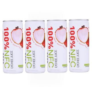 轻果姿 进口100%NFC荔枝汁250ml*4瓶