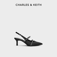 CHARLES & KEITH CHARLES&KEITH秋季女鞋CK1-61720199亮钻一字带尖头高跟凉鞋女