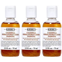 科颜氏 Kiehl’s)金盏花植萃爽肤水中样75ml*3瓶 祛痘控油舒缓修红保湿维稳