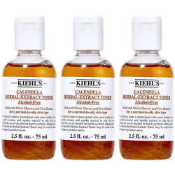 科颜氏 Kiehl’s)金盏花植萃爽肤水中样75ml*3瓶 祛痘控油舒缓修红保湿维稳