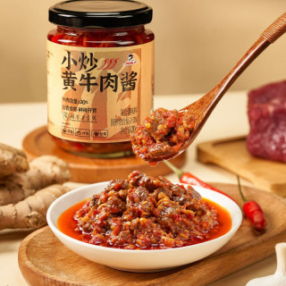 88VIP：辣妹子 香辣小炒黄牛肉酱210g大颗粒牛肉微辣特色湘菜拌饭下饭菜