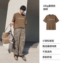 森马 短袖T恤夏季潮流字母印花针织衫2026新款质感圆领上衣情侣款