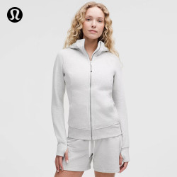 lululemon 丨Scuba™ 女士拉链连帽衫*拉绒 杂色核心超浅灰(LW3KAMS) M /8