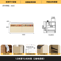 慕宁安 定制橡木电视柜白色客厅收纳边柜新款茶几实木电视柜落地组合柜子