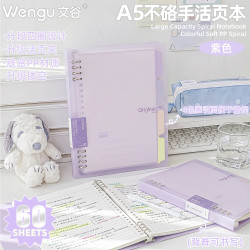 文谷 Wengu）活页本A5/60张笔记本开学季必备学生文具小初中记事错题日记办公会议用品手账分隔页