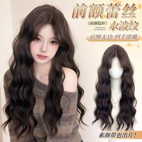 前额蕾丝假发女全头套蓬松秋冬水波纹羊毛卷日常整顶长卷发假发套