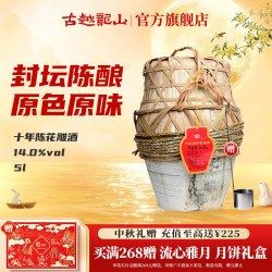 古越龙山 十年陈绍兴黄酒 半干型 5L 单瓶