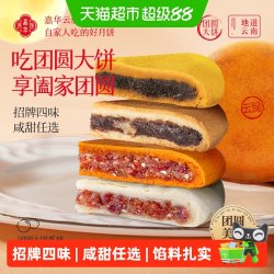 嘉华食品 嘉华大月饼老式传统美食咸香云腿云南火腿肉甜豆沙中秋特产糕点心