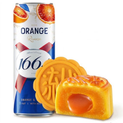 五芳斋 奶香生椰奶黄流心糯月饼60g+ 1664啤酒血橙310ml*1罐精酿啤酒
