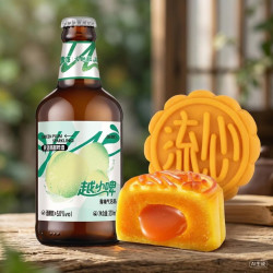 五芳斋 单只装月饼 中华 奶香生椰奶黄流心糯月饼60g+越小啤青梅