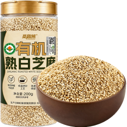 有机熟白芝麻200g四重有机认证烧烤调料杂粮烘焙即食会员超市同源
