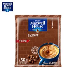 麦斯威尔 三合一特浓速溶咖啡粉50条共650g学生办公室即溶饮品