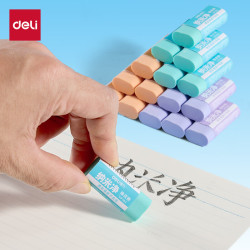 得力 纳米净橡皮擦 易擦少屑 不易留痕学生橡皮擦 6块装 VP194 小号 颜色随机