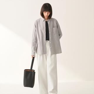 無印良品 MUJI 【牛津衬衫】棉水洗牛津纽扣领长袖女衬衣