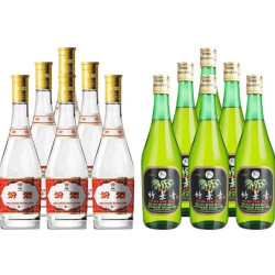 汾酒 竹叶青汾酒组合装53度黄盖475ml*6瓶+竹叶青酒45度玻竹475ml*6瓶