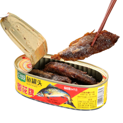 粤花 凤尾鱼罐头 豆豉鱼 207g/盒