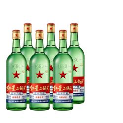 红星 绿瓶 1680 二锅头 清香纯正 56%vol 清香型白酒 750ml*6瓶 整箱装