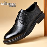 百亿补贴：Tusilon 图思龙 男士真皮商务休闲鞋 镂空透气新郎结婚鞋