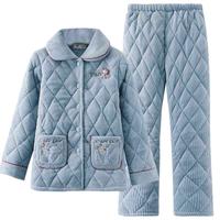 家乐芬 珊瑚绒夹棉加厚 睡衣/家居服套装