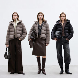 ONLY2026年冬季新款90白鸭绒摩登连帽短款排骨羽绒服实用百搭女