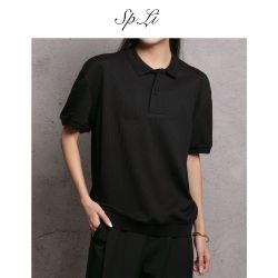 SP.LI SPLi“肌理提花老钱风短袖POLO衫”男夏季宽松休闲T恤