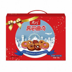 真巧 曲奇果酱夹心饼礼盒800g