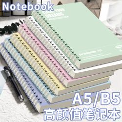 京喜 超厚本子学生线圈笔记本B5横线a5高中 浅天蓝120页