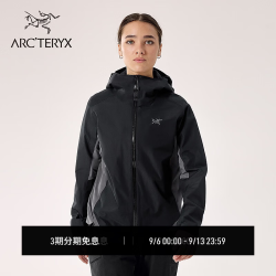 ARC'TERYX SOLANO HOODY 防风 女子 软壳夹克 BLACK / CLOUD/黑色/暗雾灰 L