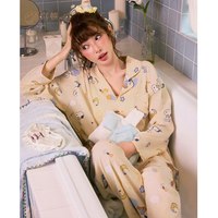 宫蝶 史努比秋季长袖睡衣女款云朵棉可爱满印家居服外穿 史努比满印套装 L （建议100-120斤）
