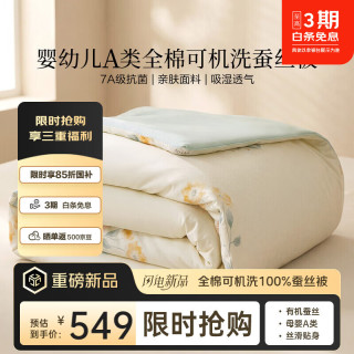 百丽丝 被子蚕丝被四季通用可机洗100%蚕丝四季被春秋被母婴A类约4.9斤