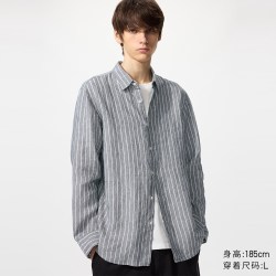 优衣库 法国麻条纹衬衫482432 482438