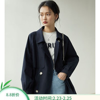 自巧 小个子卡其色中长款风衣女春季新款英伦风150cm显高外套